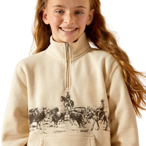 ARIAT Girls' Pasture 1/4 Zip Sweatshirt4