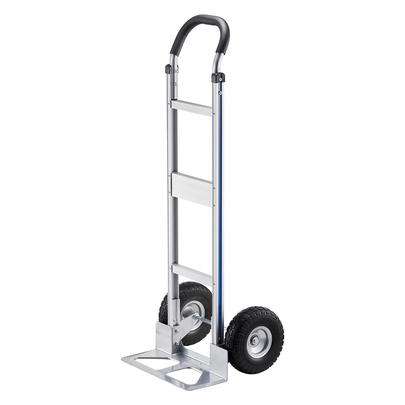 VEVOR Carretilla de Mano, Capacidad de Carga de 227 kg, Resistente, con Asa, de Aleación de Aluminio y Correa de Amarre, Apilable para Mudanzas, Oficinas y Almacenes, 480 x 500 x 1340 mm, Plata