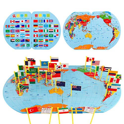 SN Toy Zone Wooden Map of The World with 36 Countries Puzzles Set