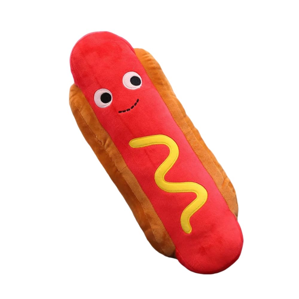 TONGMAN 45cm Toast Bread Pillow - Soft Plush Toy for Kids, Cute Food-Shaped Stuffed Animal, Fun Gift for Fans, Photography Props & Home Decor, Festival Decoration (Hot Dog)