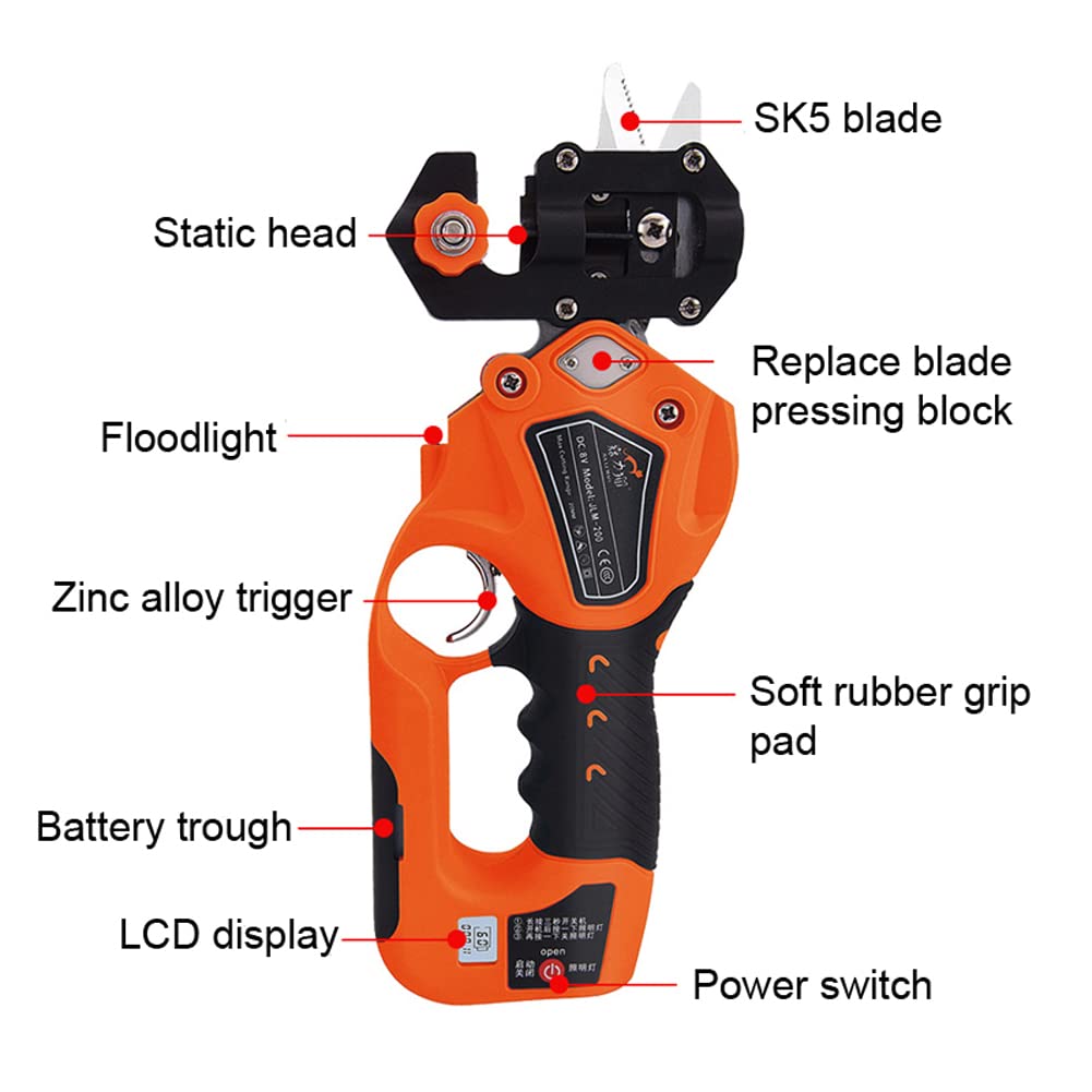 Tijeras de podar eléctricas para injertos, pantalla LCD, tijeras de podar para injertos de plántulas de árboles frutales, herramienta de jardinería, podadora de cuchillos para injertos, adecuada para