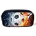 Polero - Trousse pour enfants avec imprimé ballon de football avec flammes - Pochette pour fournitures scolaires