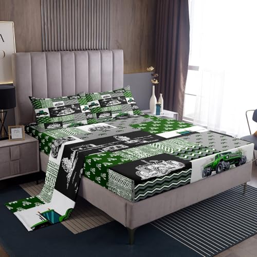Erosebridal Green Tractor Bed Sheets Full Size Farm Vehicle Truck