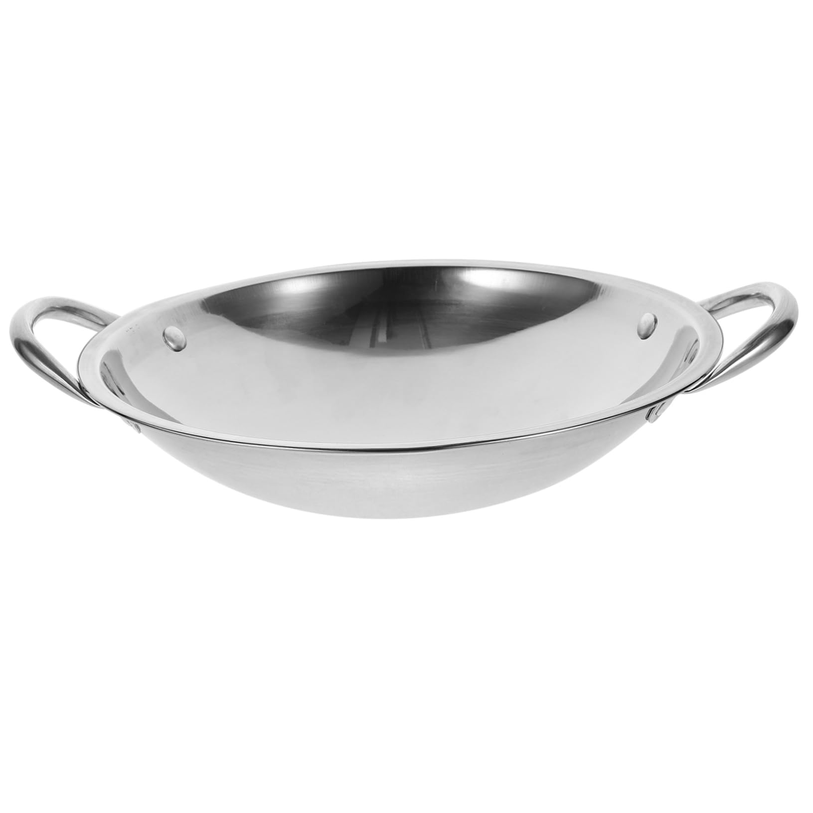 Cabilock Stainless Steel Bottom Hot Pot Griddle with Double Handles Lightweight Non Stick Cooking Pan for Home Kitchen Camping and Restaurants