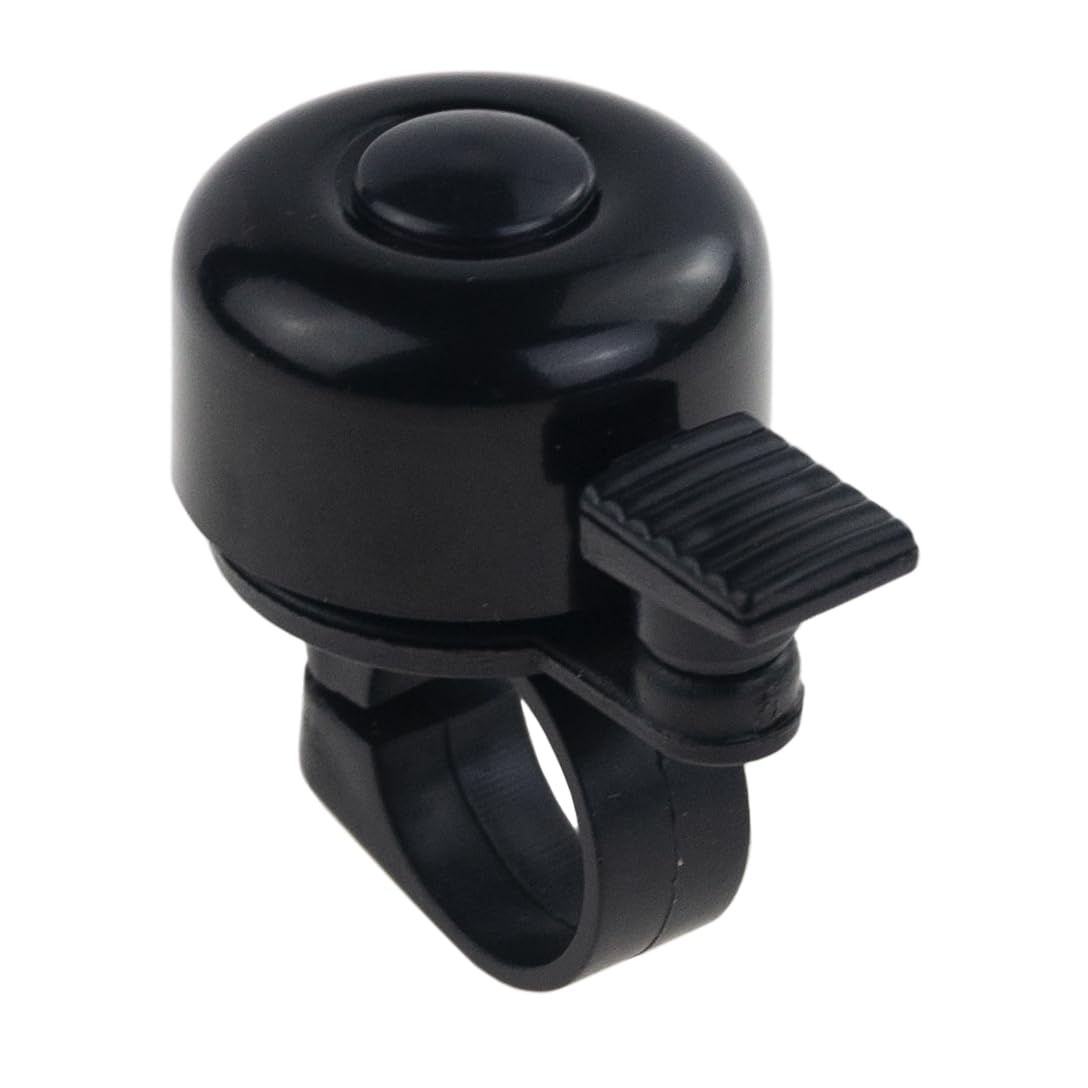 Dzwonek rowerowy MartOm Metalowy, Mechaniczny, Głośny URBAN, Mini dzwonek rowerowy Dzwonek rowerowy Mountainbike Głośny, Wytrzymały MTB Dzwonek rowerowy dla dzieci i dorosłych - Czarny