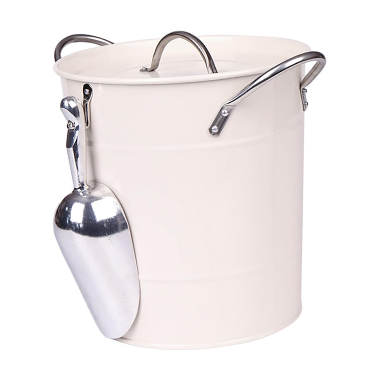 ABOOFAN Seau à Glace de Bar 4, 5 L en Fer Blanc à Couvercle