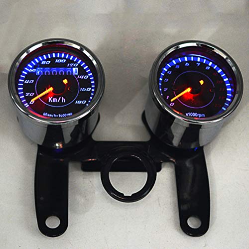 CLISPEED Velocímetro de Motocicleta 12V Hodômetro Lcd Medidor de Tacômetro Digital Display Duplo LED