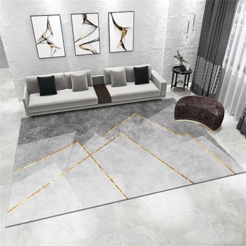 Tapis de salon géométrique gris 180X250CM pour bureau et chambre - 2
