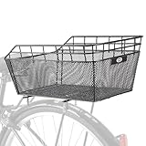 CXWXC 自転車 後ろカゴ 高耐久性 大容量 取付簡単 金属製 リアカゴ ネット・防水カバー付き (CX-HT-193)