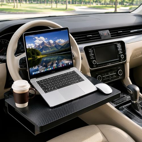 2-in-1-Steering-Wheel-Tray-and-Car-Laptop-Desk-with-Seat-Gap-Organizer 2-in-1 Steering Wheel Tray and Car Laptop Desk with Seat Gap Organizer - Image 1