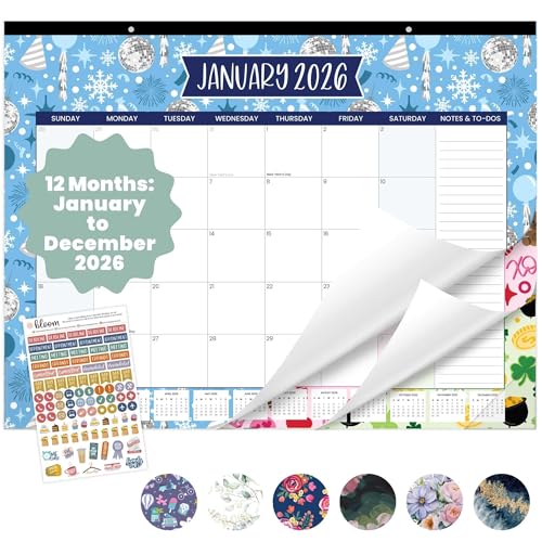 bloom Daily planners 2026NJ_[ - 112 ^Ǌ|J_[ - 21C` x 16C` fXNgbv & nMO}X[vi[ XebJ[t ItBXp - zf[ACR