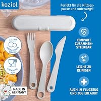 Koziol TWIST READY Besteckset mit Box 4-teilig | Löffel Gabel Messer Box – Ansicht 2