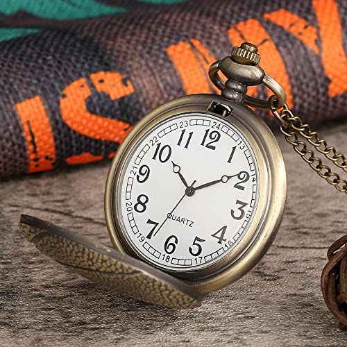 Image of AUGEN Premium Pocket Watch Metal Keychain BTS-1 Retro Vintage for Gifting With Key Ring Anti-Rust (Pack Of 1)