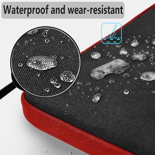 Image of Hseok Laptop Shoulder Bag 13 13.3 14 Inch Case Compatible with MacBook Pro /Neo 14 inch M5 /M4 /M3 /M2 /M1,Mac Air /pro /Neo 13 inch and Most 13 13.3 14 Notebooks,Spill-Resistant Briefcase,Black & Red