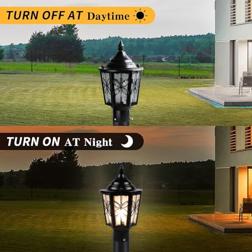 Image of SINOMAN Pillar Mounted Post Light Flower Pattern Outdoor Main Gate Light Fixture Lamp Perfect for Boundary Walls, Driveway Gates, Patio, Pathway, Fence & Home Entrances (Pack of 1)(Without Bulb)