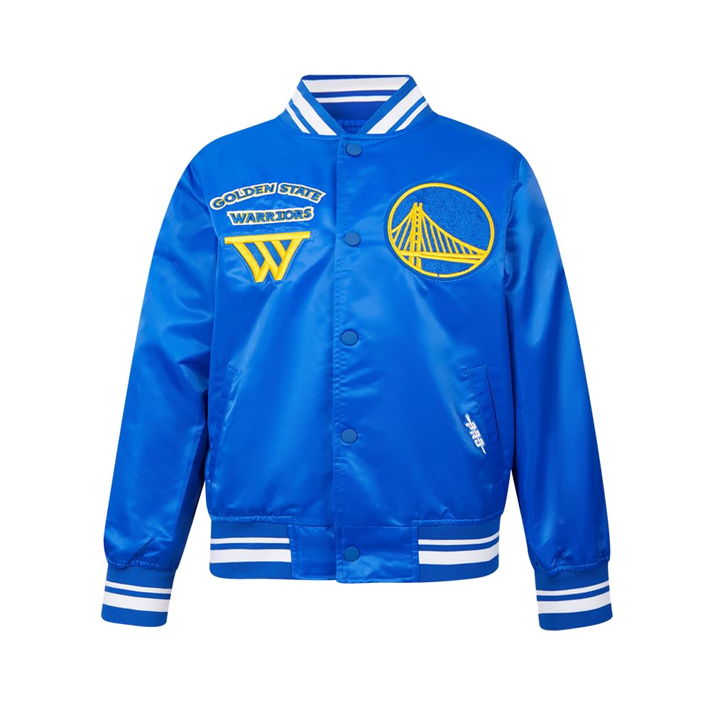 Pro Standard Big Boys NBA Golden State Warriors Retro Classics Satin Jacket Royal Blue L