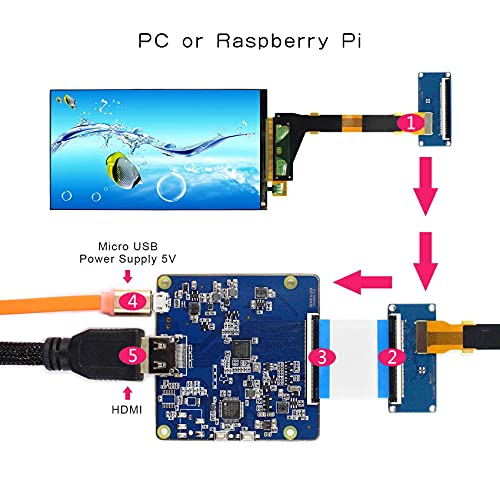 Image of VSDISPLAY 5.5 Inch 1440X2560 2K IPS LCD Screen with Mipi LCD Board | 5.5'' LS055R1SX04 Screen for 3D Printer Replacement Display