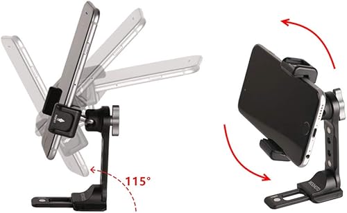 Miniatura 5 de Soporte de trípode de metal para teléfono con zapata fría, cabezal de bola giratoria 360, adaptador de trípode para teléfono celular, soporte de