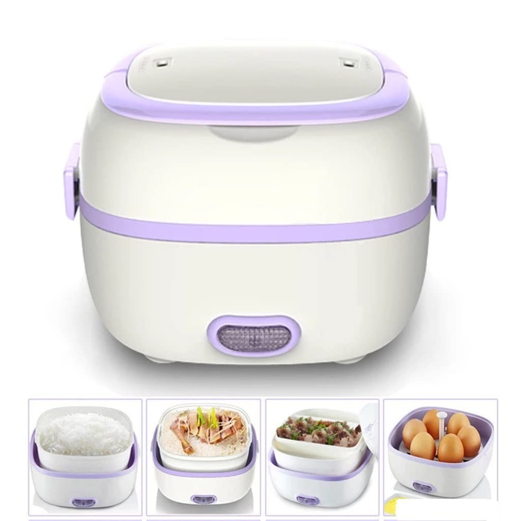 Fornello di riso elettrico Riscaldamento termico Scatola da pranzo elettrica 2 strati Contenitore for cottura a vapore portatile for alimenti for il