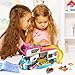 HOGOKIDS 3-in-1 Girls Camper Van Building Set - 494PCS Summer Beach Camping Building Blocks Sets | Food Truck Toys with Slide and Stickers | Easter Gifts for Girls Boys Age 6 7 8 9 10 11 12+