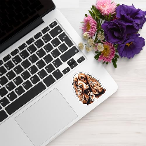 Image of Cocker Spaniel Dog Sticker Cute Cocker Spaniel Vinyl Decal Waterproof Dog Lover Sticker for Laptop Water Bottle Car Window Notebook Pet Lover Puppy Gift