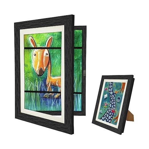 Marco Para Dibujos Niños, Marcos Para Cuadros, Marcos Con Profundidad, Pintura de Bricolaje Para Niños, Marco de Arte Infantil A4 Rellenable, Hasta 50-150 Dibujos Infantiles (1 Pièce)