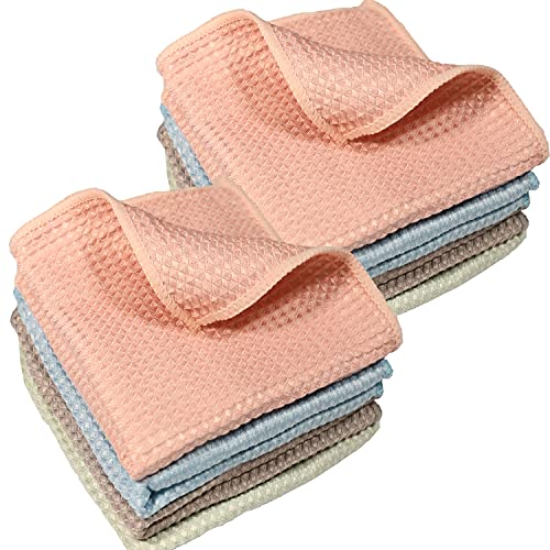 SLMAOX GM Home 8 PCS Waffle Weave Premium Microfiber Cleaning