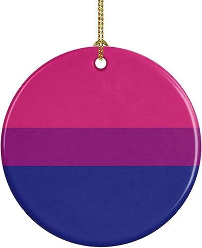 Caroline's Treasures Adorno de cerámica del orgullo bisexual para colgar en el árbol de Navidad, decoración para el hogar, Navidad, fiestas, regalo,