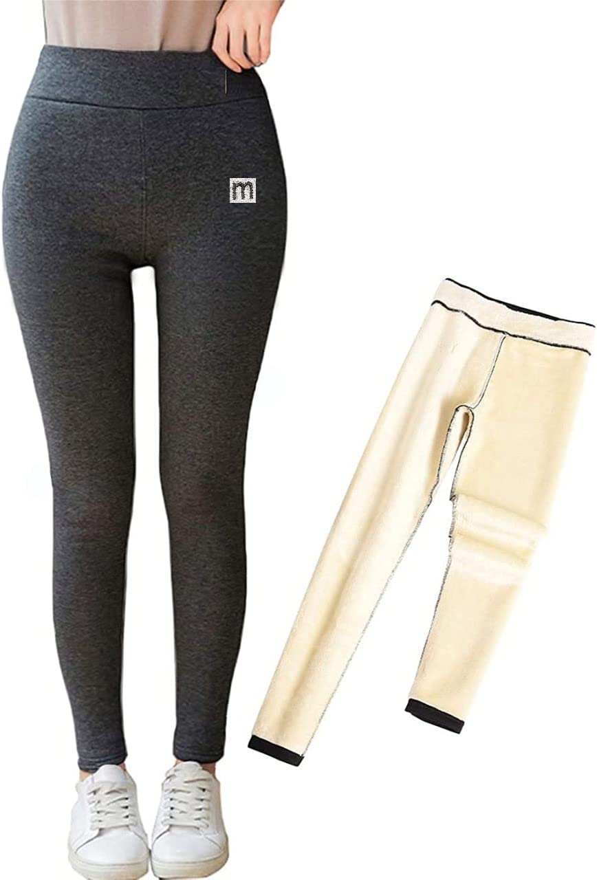 omlavida Women Imported Sherpa Fleece Lined Leggings High Waist Stretchy Thick Cashmere Winter Leggings Plush Warm Thermal Pants-picture-9