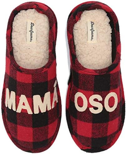 Dearfoams Women's Mama Bear 2021 Retired Colors Slipper, Red Mamá OSO, Medium | Image 6