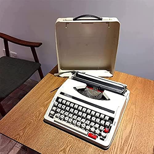 Máquina de escribir manual vintage con cinta bicolor negra y roja para escritorio