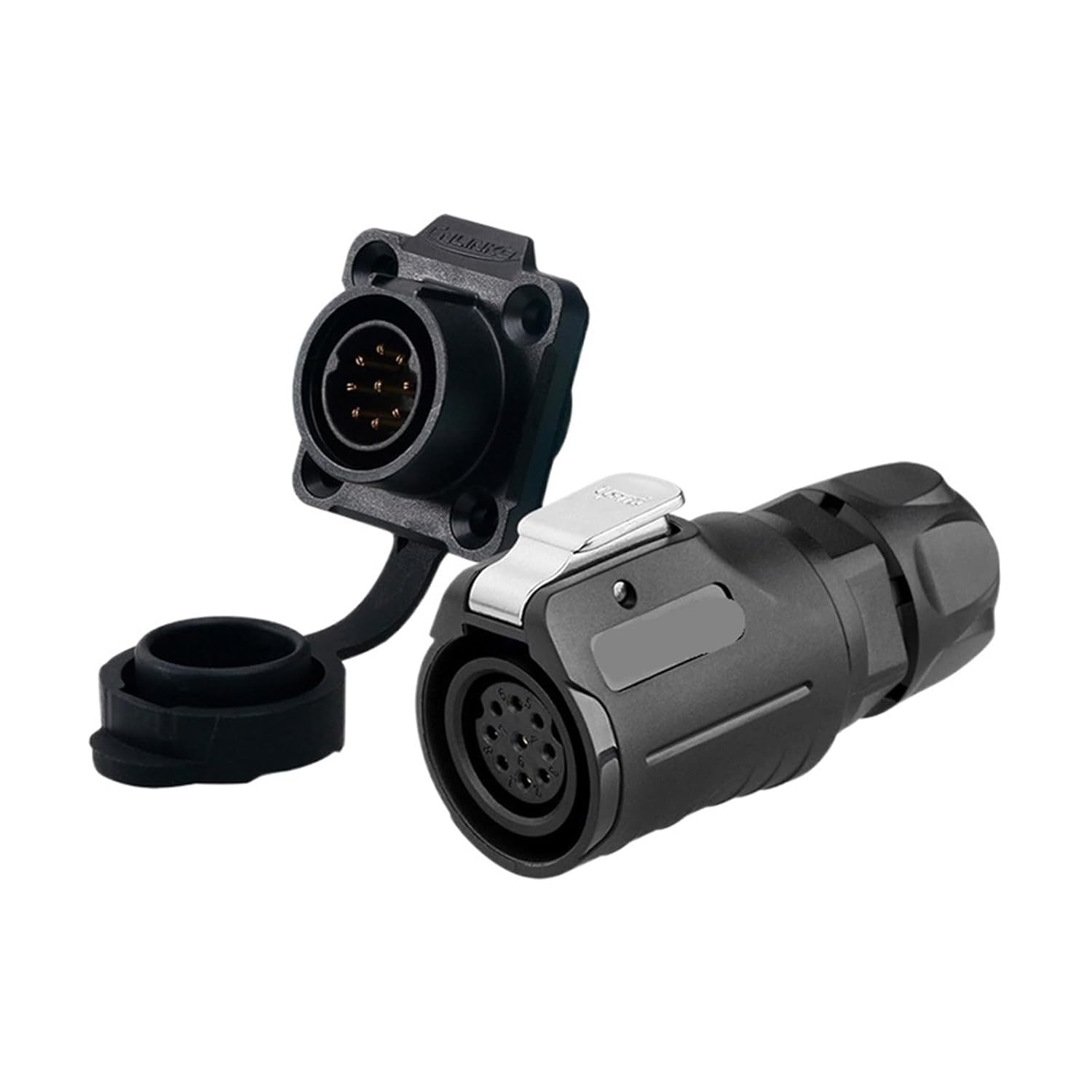 LP16 M16 Plastic Waterproof Cable Connector 2 3 4 5 7 8 9 pin Electrical Female Plug Male Socket for Industrial Video LED(9pin Set)