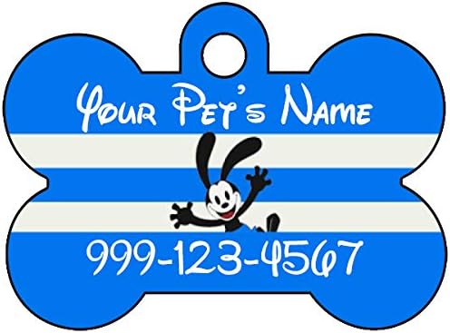 Oswald The Lucky Rabbit Pet Id Dog Tag Personalized w/ Name & Number