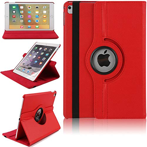 Mobistar 9.7 inch Rotating Case for iPad 9.7'' 2018/2017/iPad Air 2/iPad Air, 360 Degree Rotating Stand Protective Cover with Auto Sleep Wake for iPad 9.7 6th Gen, 5th Gen/Air 2/ Air (Red)