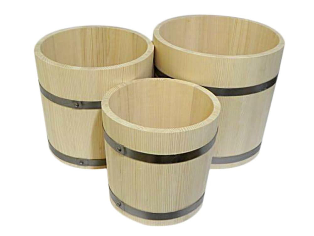 Wooden World - Cubo de Madera con 2 Tapas para fermentar repollo y pepinos Barril para repollo o Sauna – 5 litros