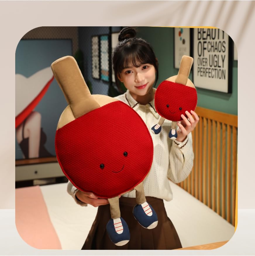 3D Ping Pong Bat Pillows Funny Ping-Pong Bat Throw Pillow Combination Set of 2 (1)26.8