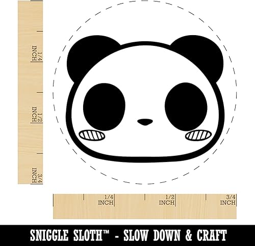 Miniatura 9 de Encantador Kawaii Chibi Panda Bear Face Blushing Cheeks Sello de goma autoentintado para sellar planificadores de manualidades, mini de 12 pulgada,