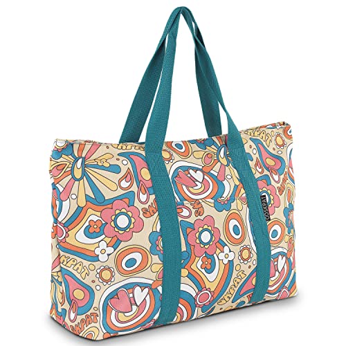 SKPAT - Bolsa Playa - Bolsas de Playa Grandes - Bolsas de Playa de Marca - Bolsa de Playa con Cemallera - Bolso de Playa de Moda 601201, Amarillo