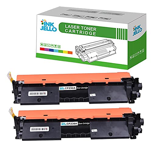 Cartouche CF230A InkJello avec puce noire en pack de 2 pour HP LaserJet Pro
