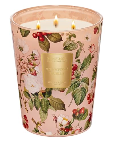MSENSE-Strawberry-Vanilla-Scented-Candle-Home-Decor-Extra-Large-3-Wick-Natural-Soy-Wax-Candles-for-Home-Scented-Christmas-Candles-Gift-for-Winter-Holiday-150-Hours-Long-Lasting-Slow-Burning-35-OZ MSENSE Strawberry Vanilla Scented Candle Home Decor Extra Large 3 Wick Natural Soy Wax Candles for Home Scented Christmas Candles Gift for Winter Holiday 150 Hours Long Lasting Slow Burning 35 OZ