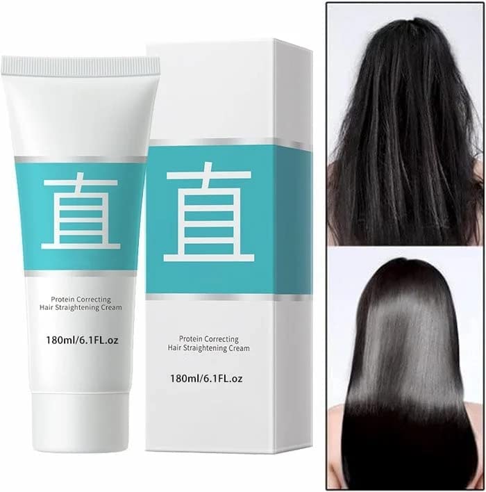 Crema alisadora de cabello para alisar el cabello unisex, crema para alisar el cabello con proteínas, tratamiento para alisar el cabello rizado para