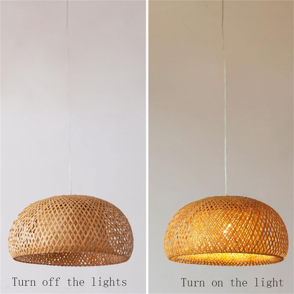 Lampadari A Sospensione Rustici in Vimini A Forma di Nido D'uccello per Cucina, 3 Misure, 17,7 Pollici, Regolabili, in Vimini Intrecciato, Grandi Lampade A Sospensione Fatte A Mano