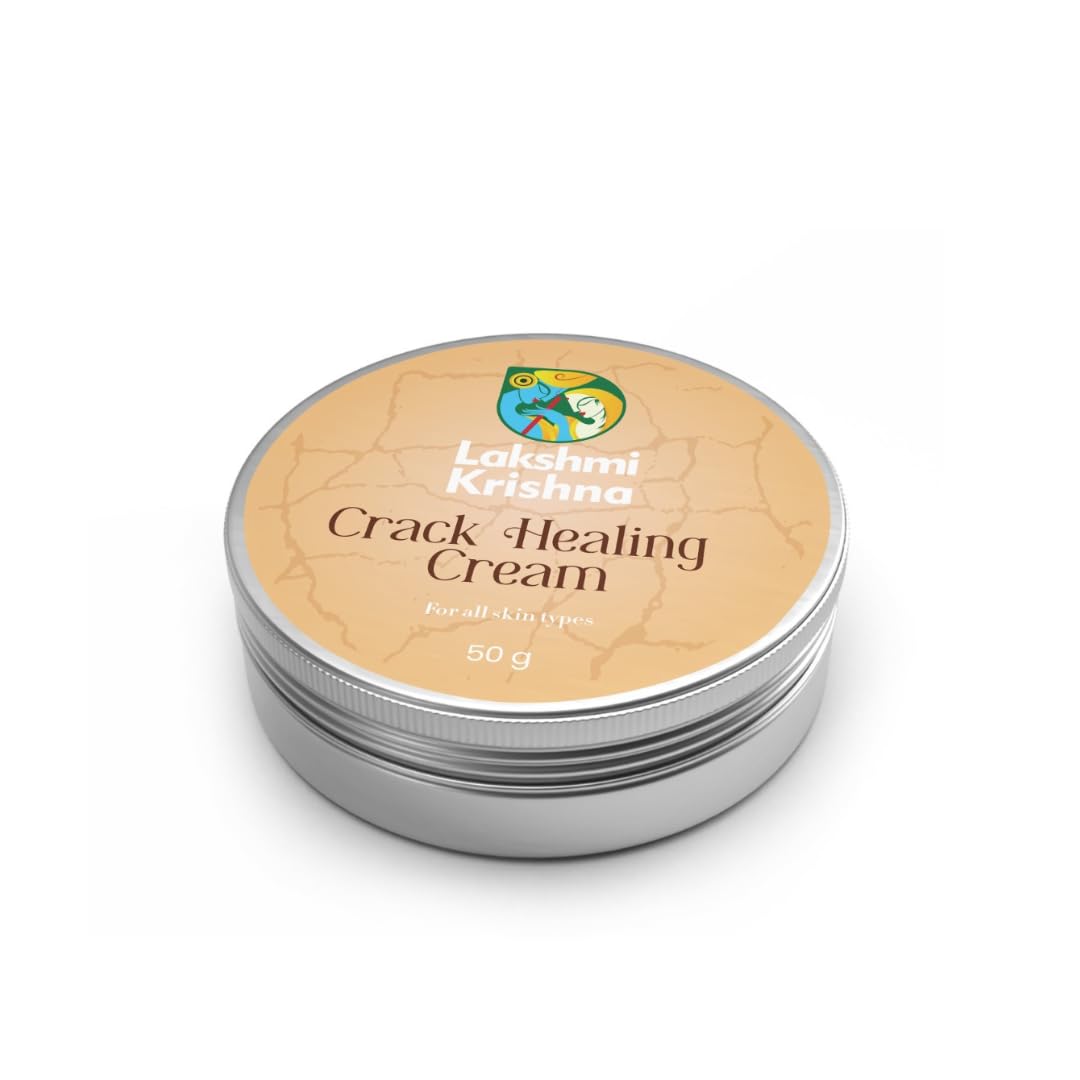 Lakshmi Krishna Naturals Crack Healing Cream For All types of Skin-50 g with Shea Butter, Beeswax, and Essential Oils ||Moisturizes and Soothes Dry, Rough Skin||