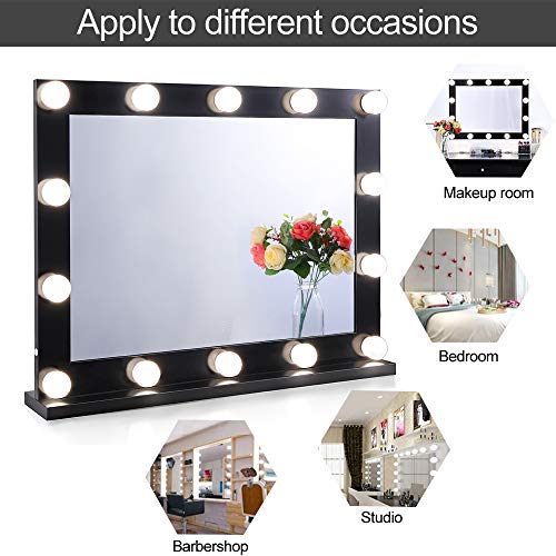 Dimmable Lighted Vanity Mirror for Bedroom with 3 Color Changing, Hollywood Makeup Mirror with Lights for Dressing Table Vanity Set, Wall Mounted or Tabletop (31.5" X 23.6")