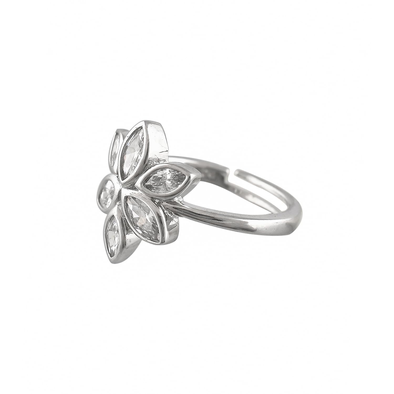 VOYLLA Valentines Day 925 Sterling Silver Cz Cluster Petal Ring|Gift For Her|Valentines Gift For Her| (B0CS3R755J) Amazon Price History, Amazon Price Tracker