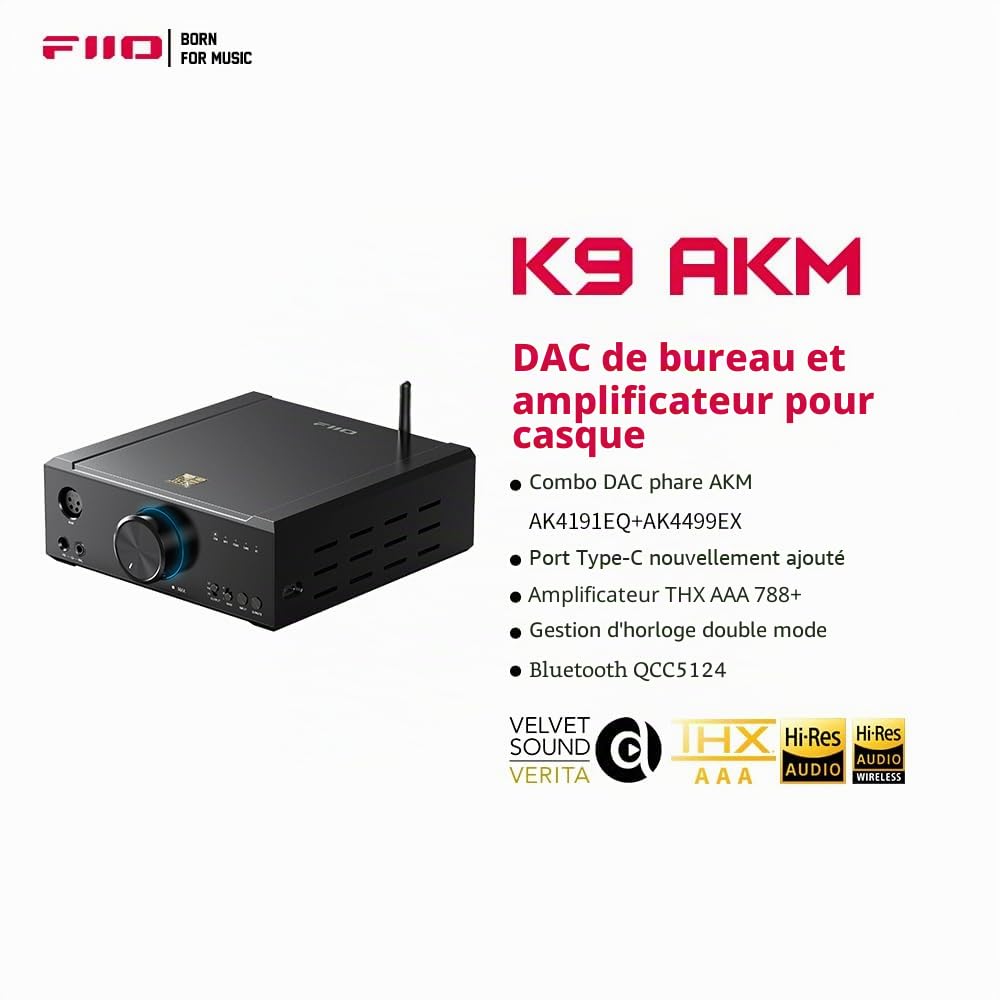 FiiO K9 Amplificateur pour casque de bureau - AKM Edition FiiO K9 - Pour casque de bureau - Édition AKM