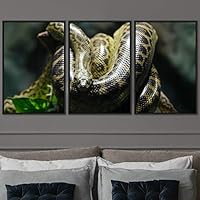 3 Piece Framed Canvas Wall Art Snakes Canvas Prints Home Artwork Decoration for Living Room,Bedroom - 16