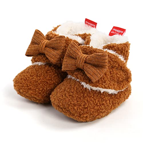 Baby Boys Girls Fleece Fur Knit Winter Warm Snow Boots Soft Sole Crib Shoes Booties for Newborn Infant First Walkers4