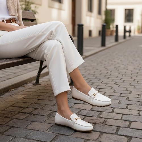 Image of HARENCE Loafers for Women Comfortable Slip On Business Work Flats Shoes Casual Driving Moccasins Penny Loafer