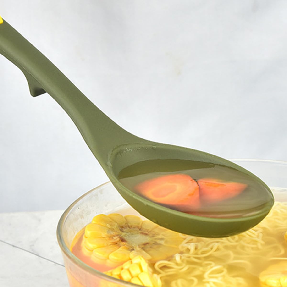 GALPADA Set 2 Pezzi Utensili da Cucina in Silicone Forchetta e Cucchiaio Bordi Lisci e Rotondi Resistenti al Calore per Mescolare e Camping